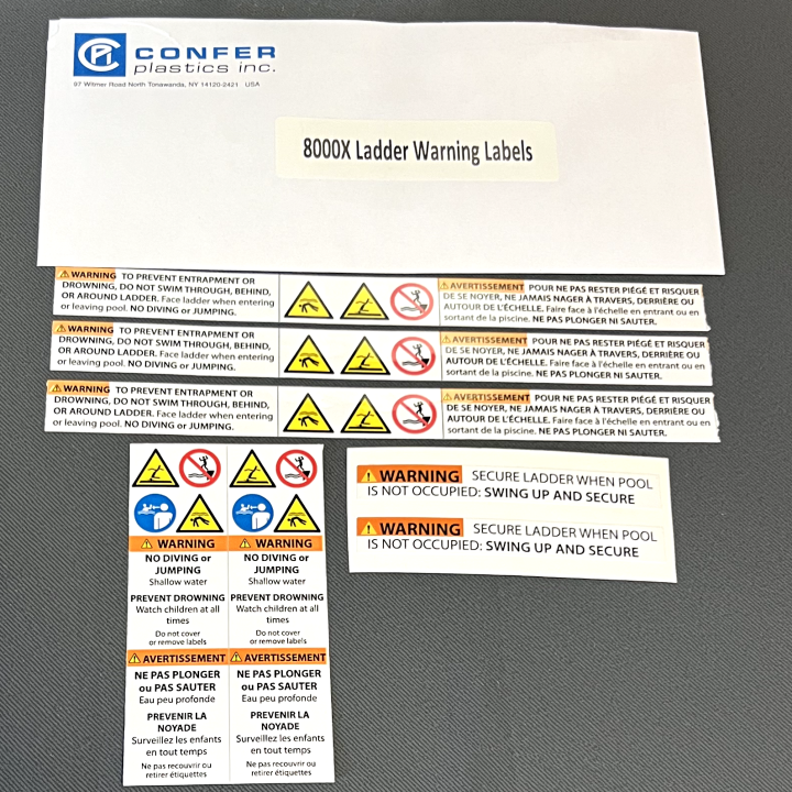 8000X Ladder Warning Labels