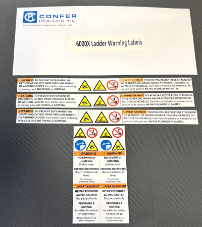 6000X Ladder Warning Labels